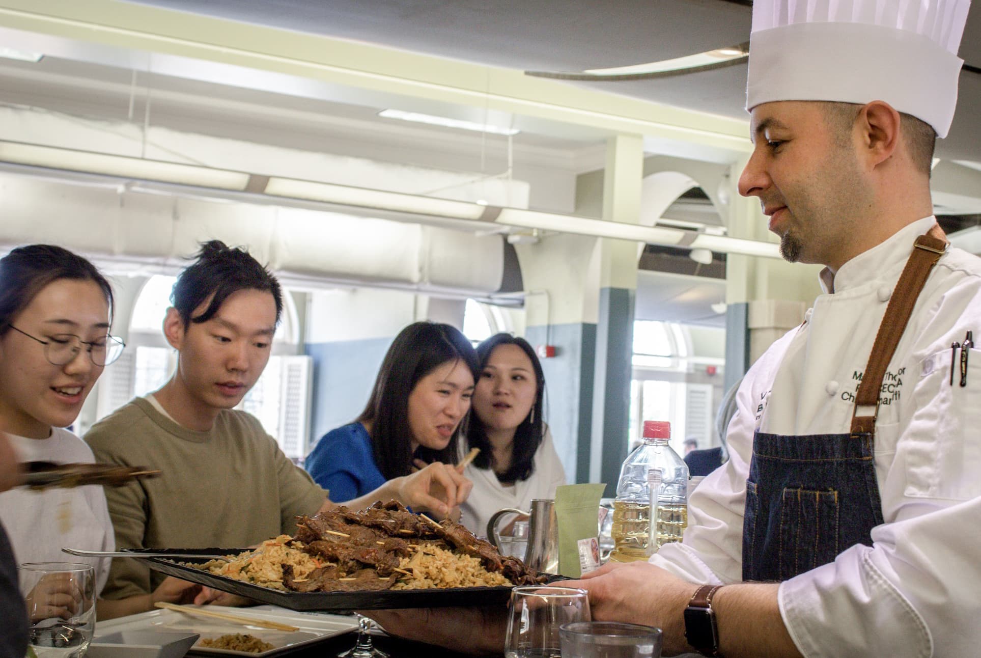 serving food to students