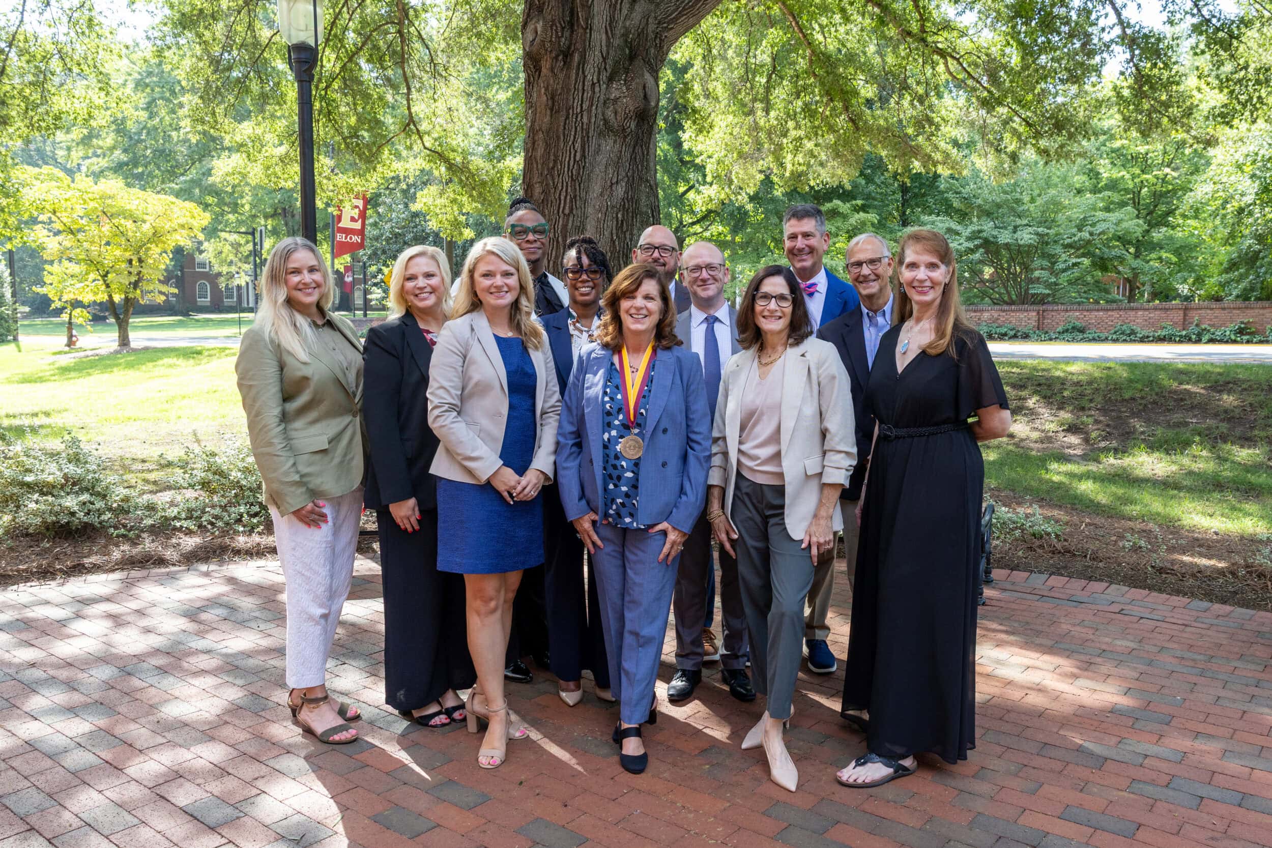 group photo of Elon and Harvest Table teams